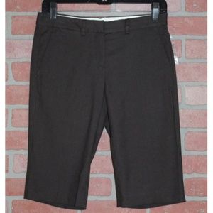 Theory Brown Linen Blend Palmer Bermuda Shorts